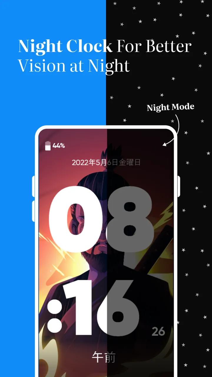 Clock shown in landscape orientation