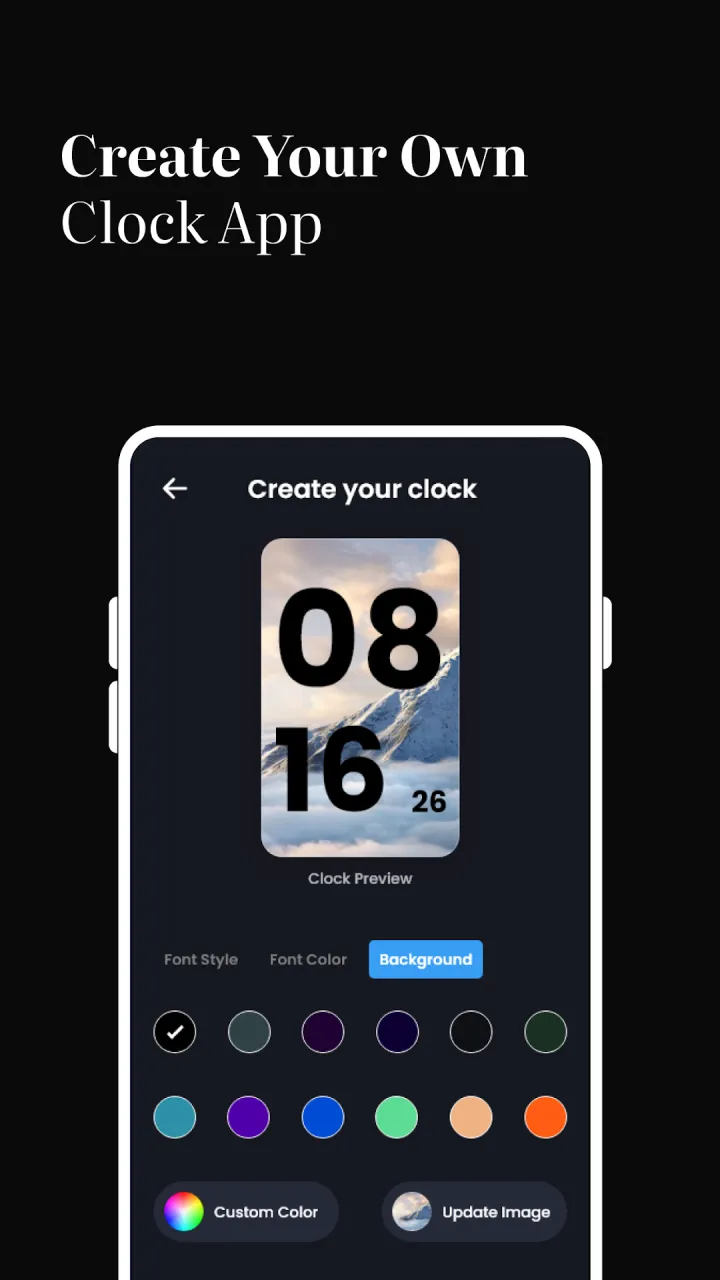 Home screen widget styles for the clock